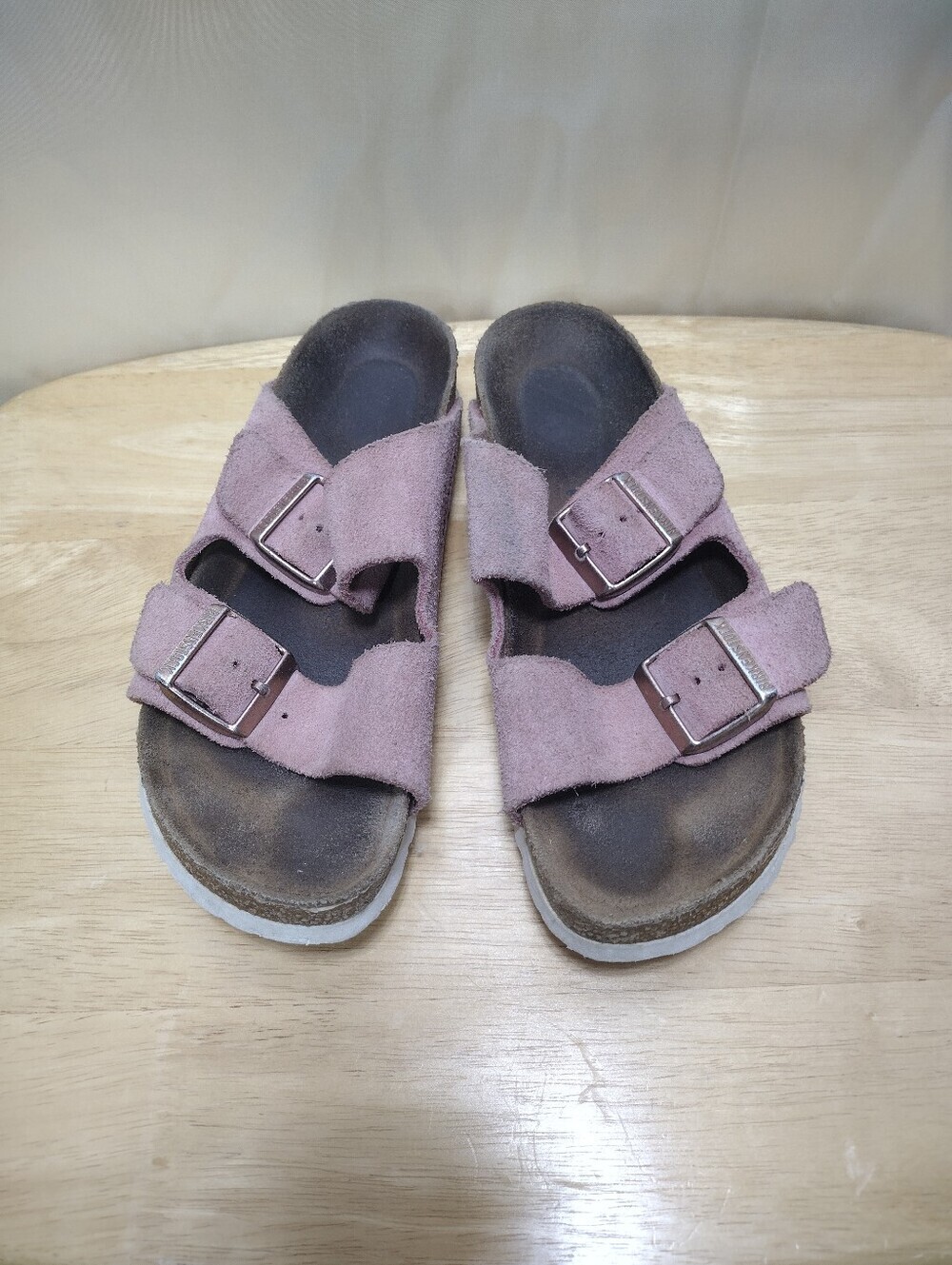 BIRKENSTOCK Arizona 37 / 6 Pink Suede Slides 2 Strap Slip-on Sandals